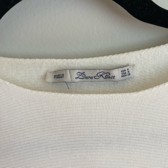 Zara Knit Ivory Cropped Sweater with flare sleeves - Picture 8 of 12